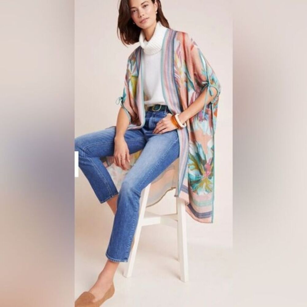 NWT Bl^nk Anthropologie Women’s Tabitha Bohemian Kimono Mid Length - Size OS